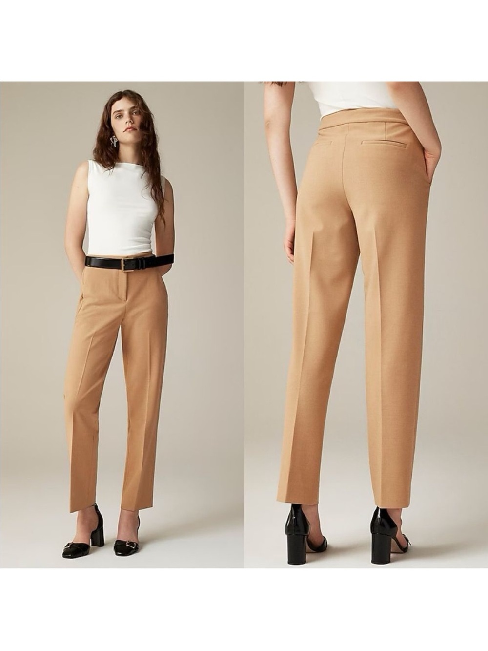 J. Crew Kate straight leg pants four season stretch BK251 Tan Size 10 Career